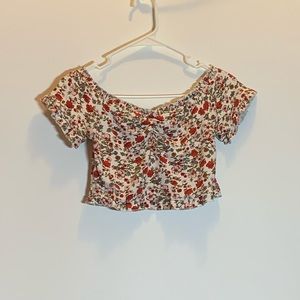 Off the Shoulder Floral Crop Top